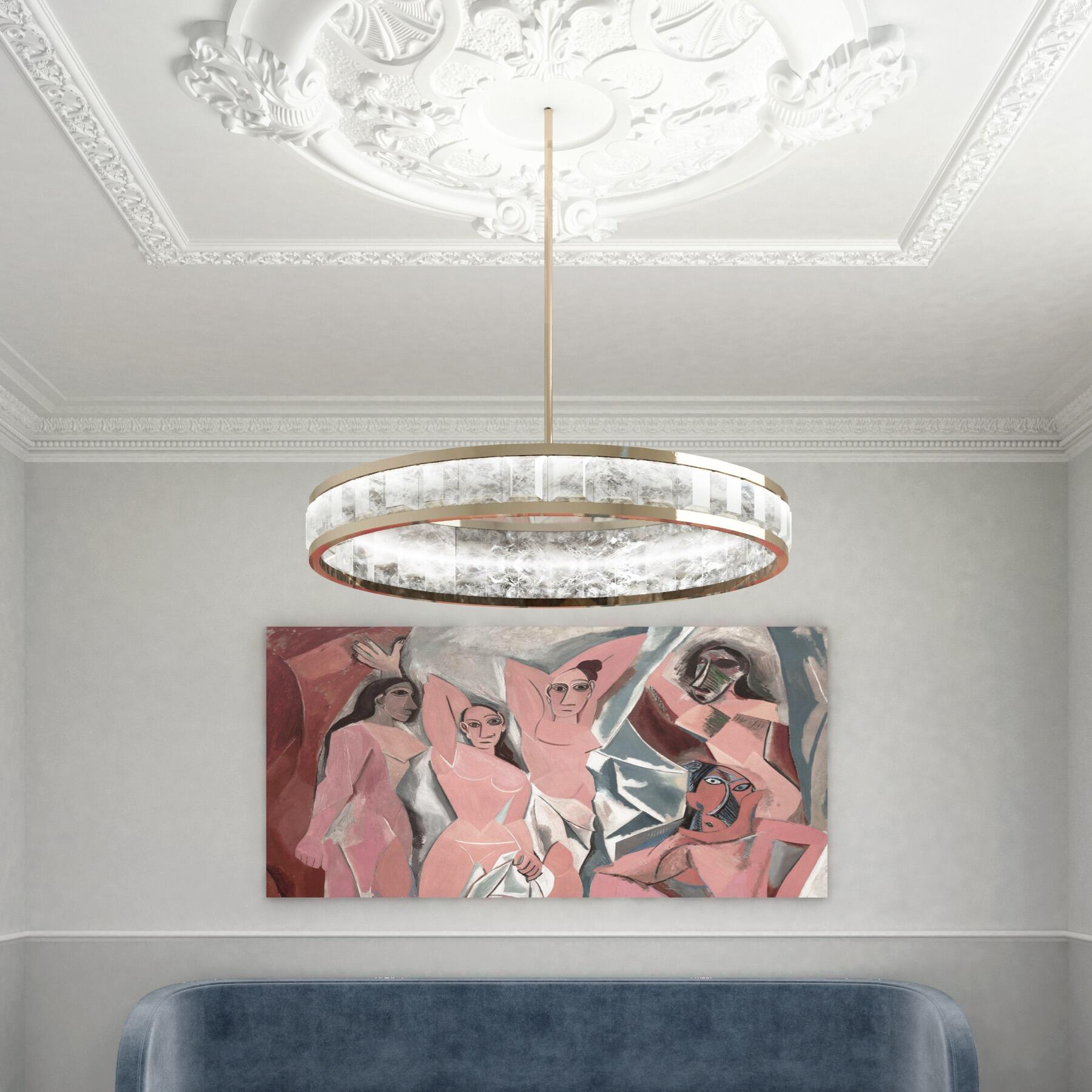 Concorde Chandelier, Polished Stainless
