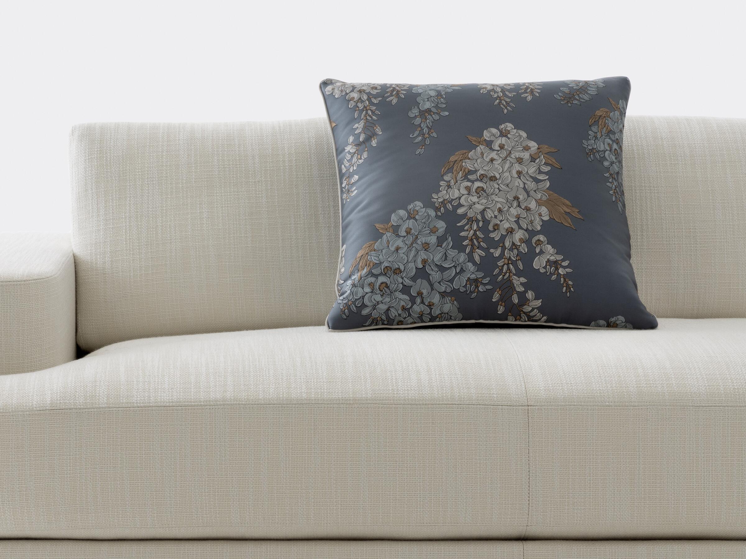 Throw Pillow, 22 x 22 in, Orchidea: Steel Blue