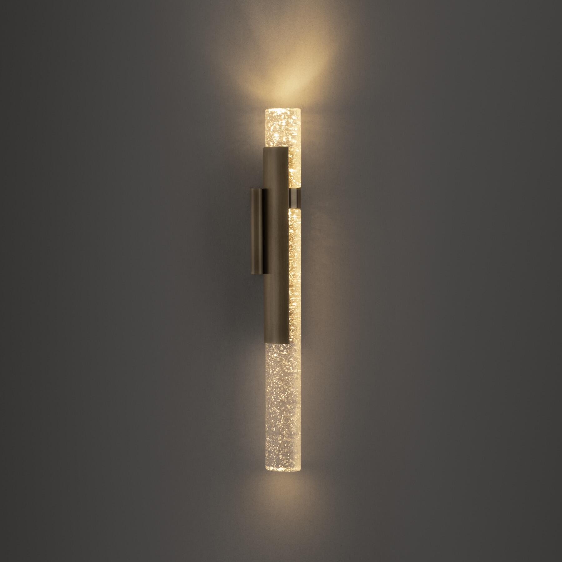 Monument Sconce, Left Facing, 22.75 in, Golden Bronze Patina