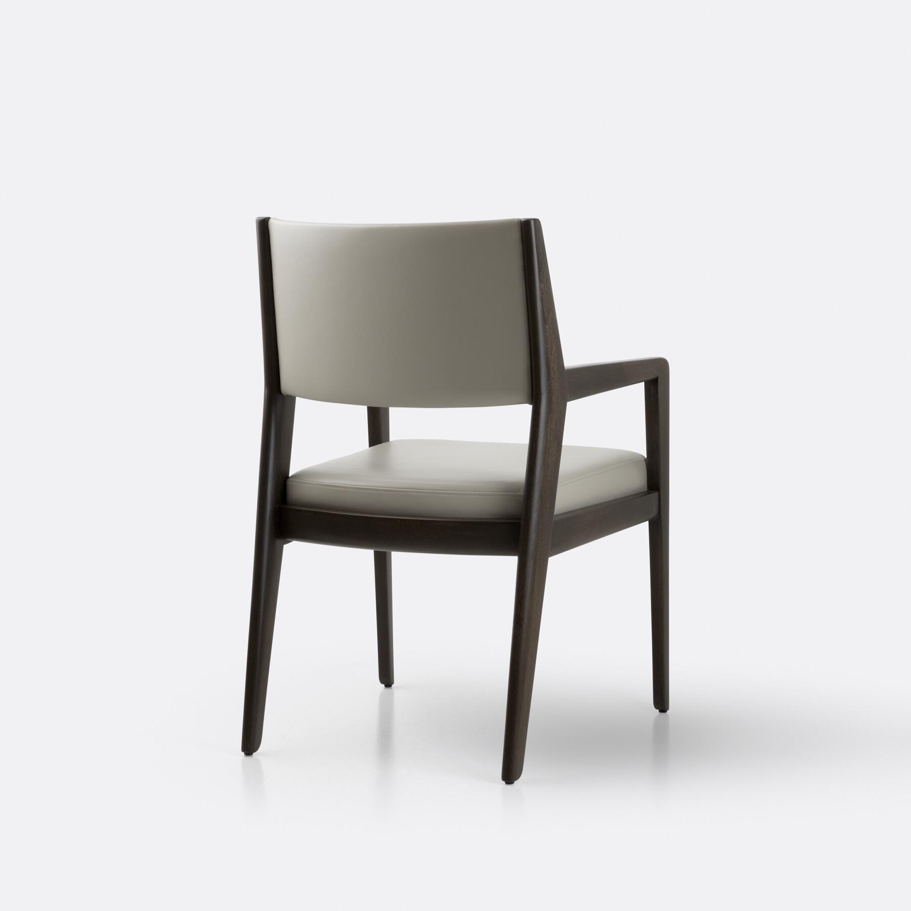 Roswell Dining Arm Chair, Walnut Puma, Milano: Perfect Stone