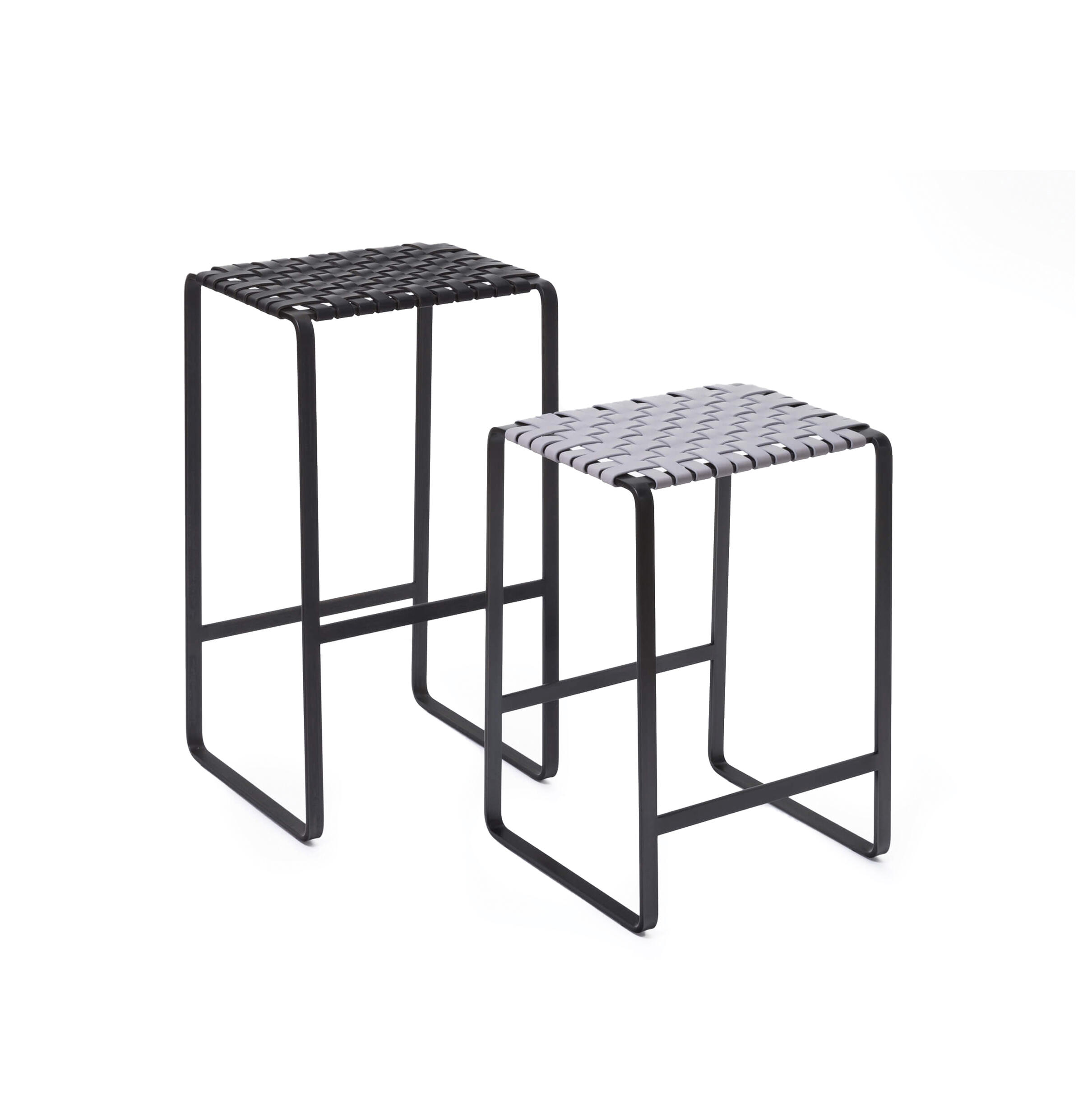 Backless Counter Stool Holly Hunt, Black Leather Backless Counter Stools