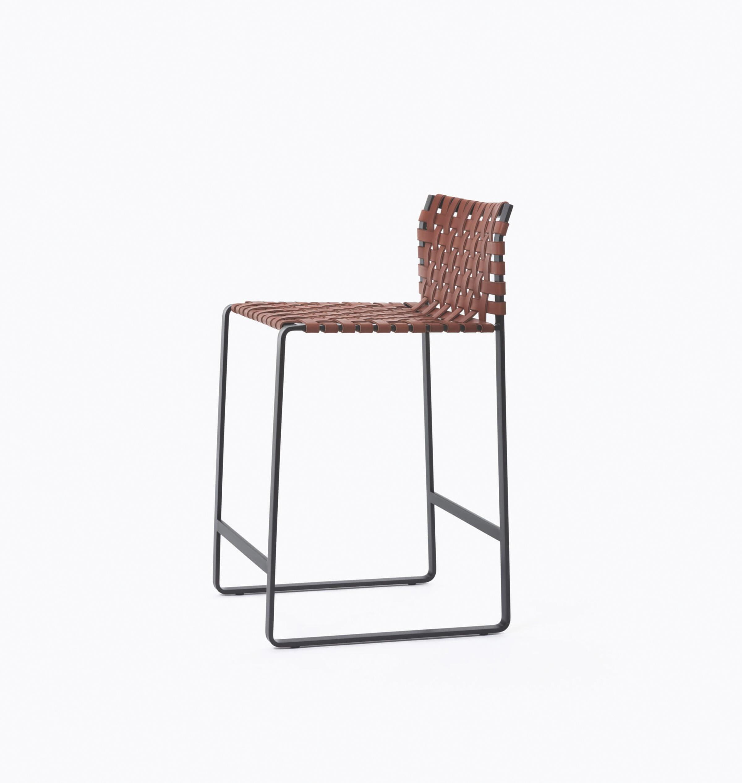 Low Woven Back Counter Stool