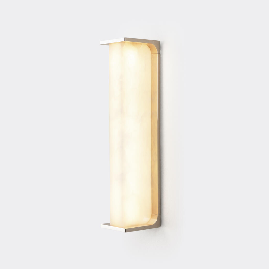 Bao Sconce, Lightly Aged Nickel with Alabaster