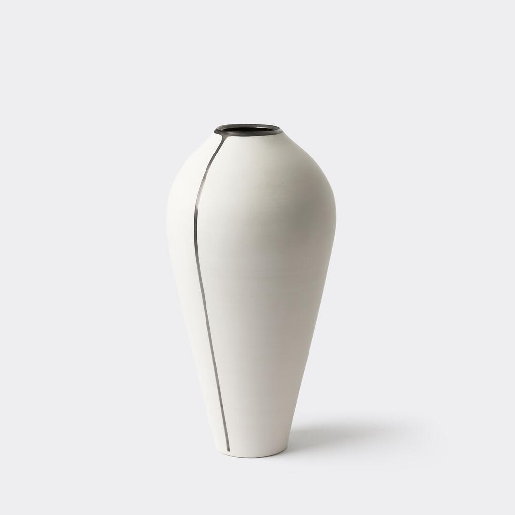 Stripe Vase, 14 in, Bronze