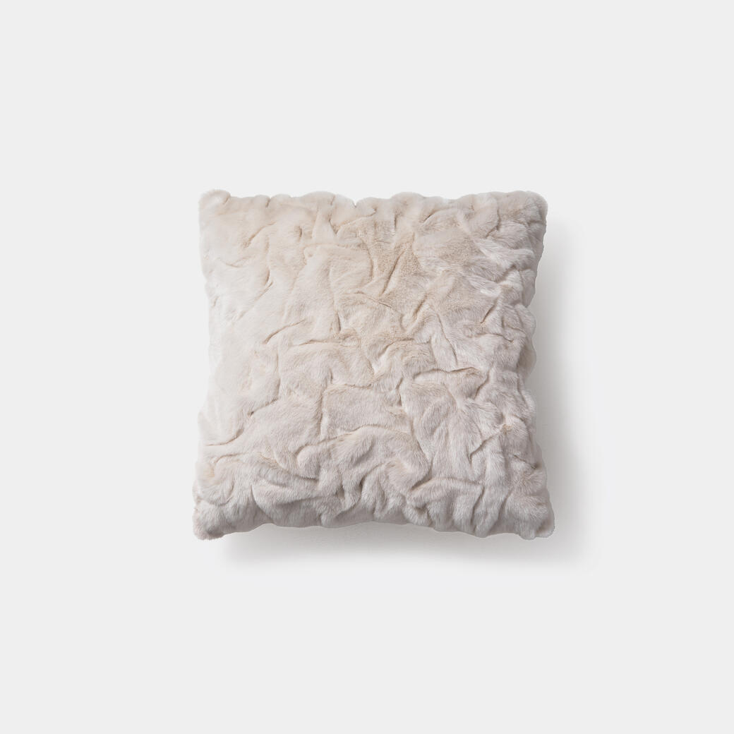 Faux Pleated Pillow 22 x 22, White Arctic Fox