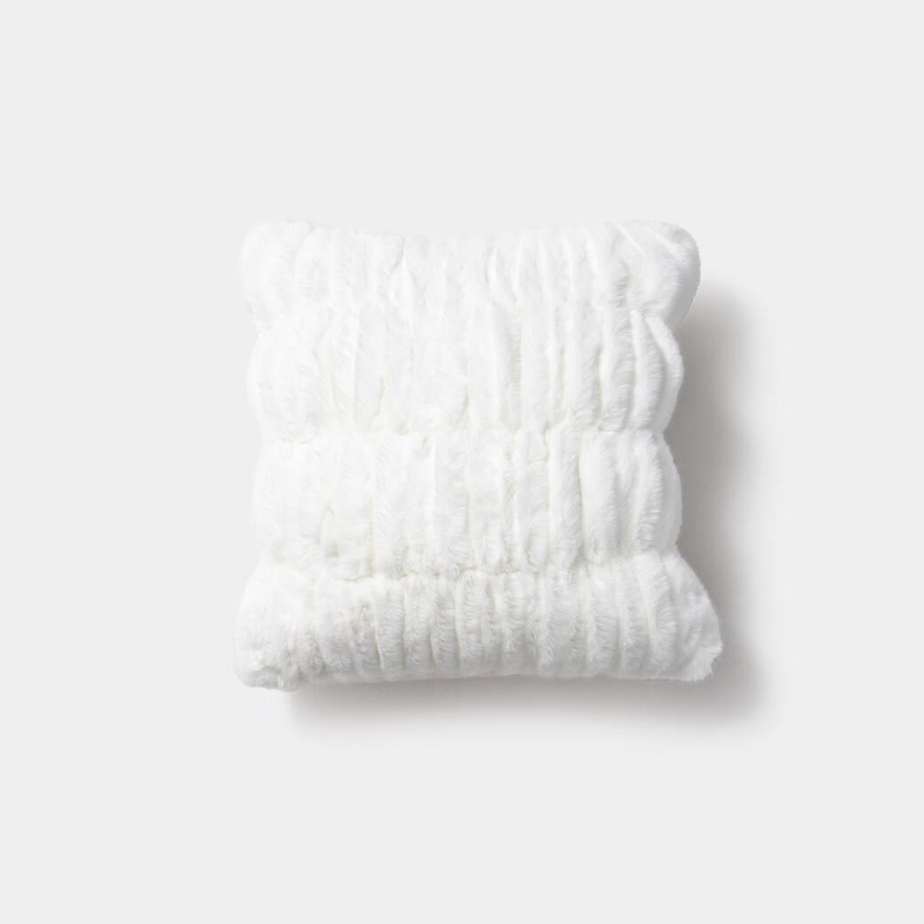 Faux Ruched Pillow 20 x 20, White Winter Mink
