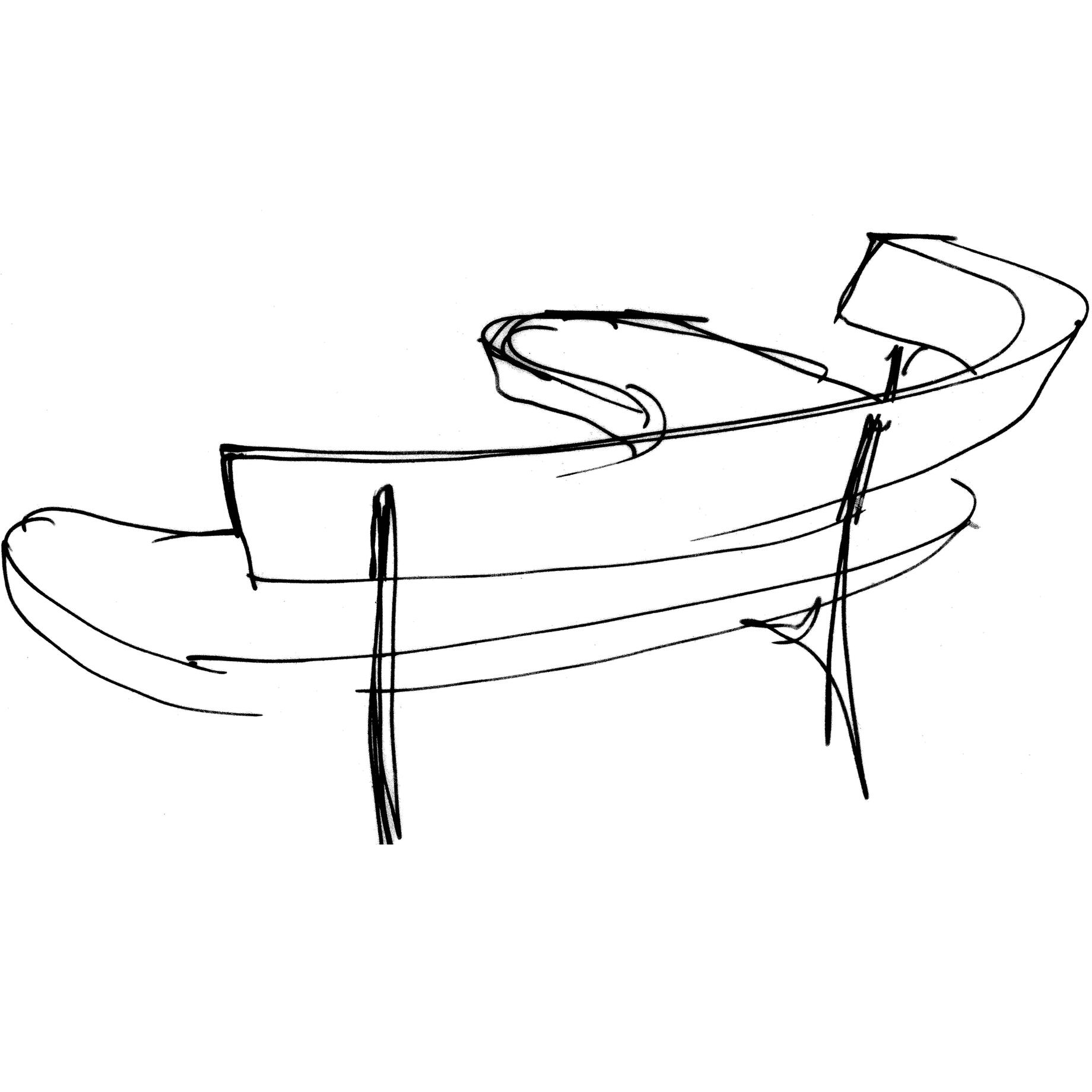 Vladimir Kagan Curved Sofa Sketch