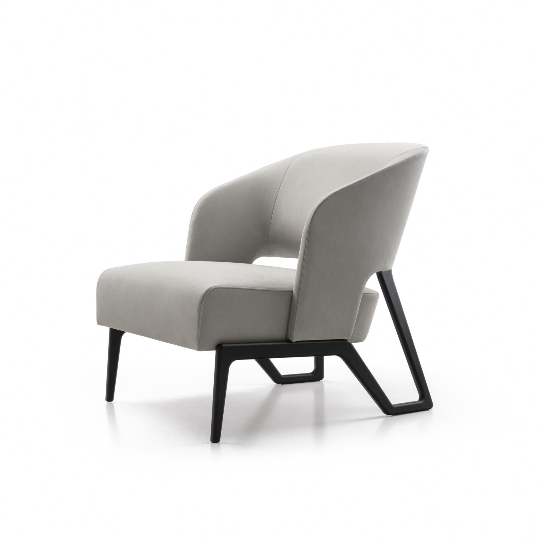 Tubac Lounge Chair, Shadow Black Anodized Aluminum, Nordic: Iced