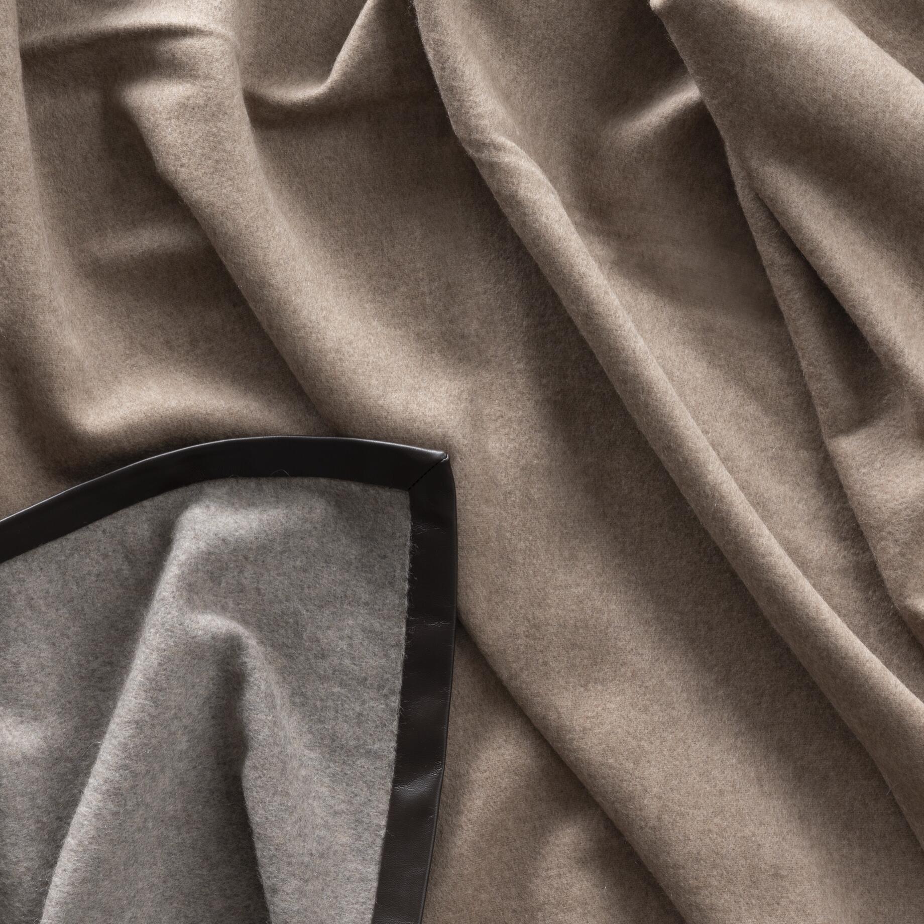 Cashmere Double Sided Throw, Leather