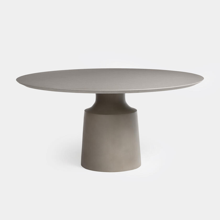 Peso Dining Table - Outdoor, Sz 2, Belgium Fog Stone Top, Sand Grey Base