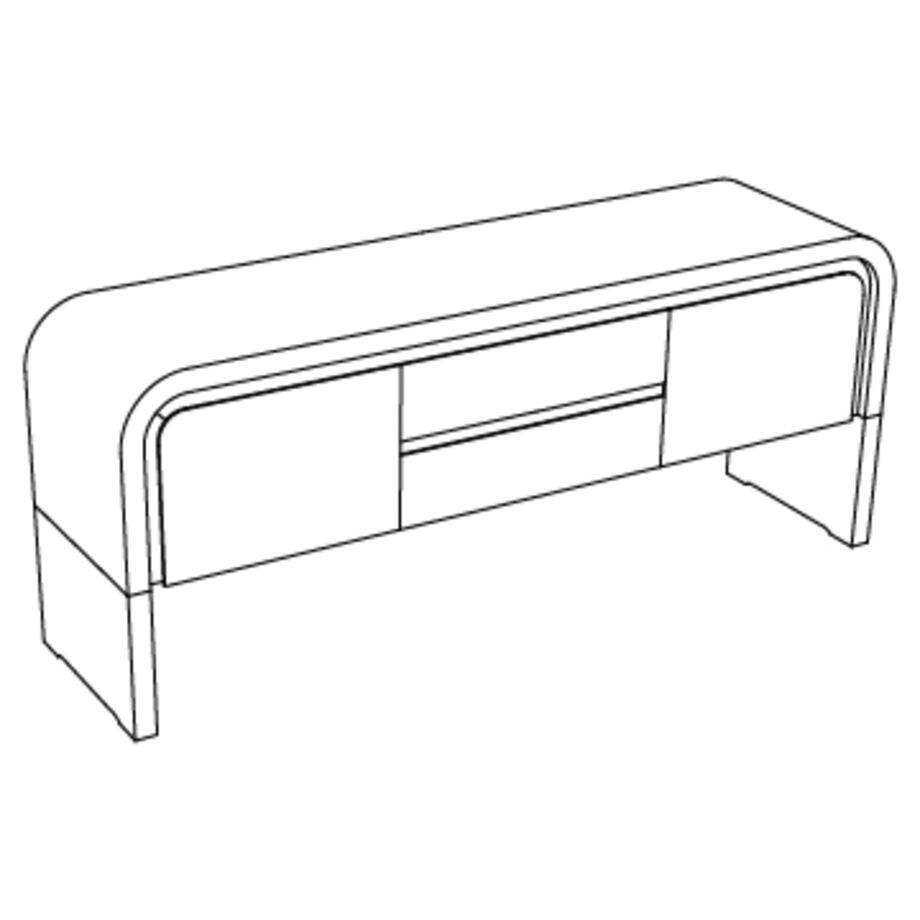 Ribbon Credenza 78 inches wide: Lucite Legs with Maple, Oak or Walnut Top