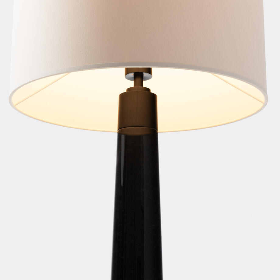 Athena Table Lamp, Dark Marble, Aquarelle Shade