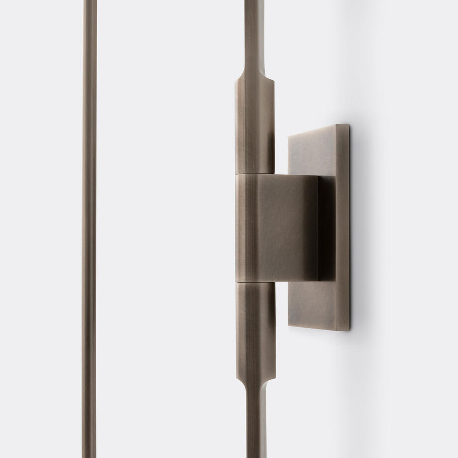 Bowyer Sconce, Lightly Aged Nickel, South Cape Leather Shade