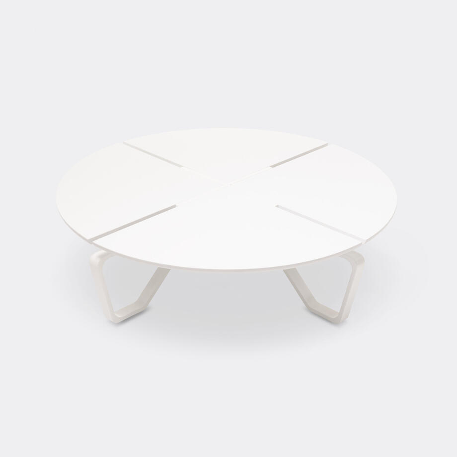 Meduse Rectangular Cocktail Table, Pure White Stone Top, Pearl Frame