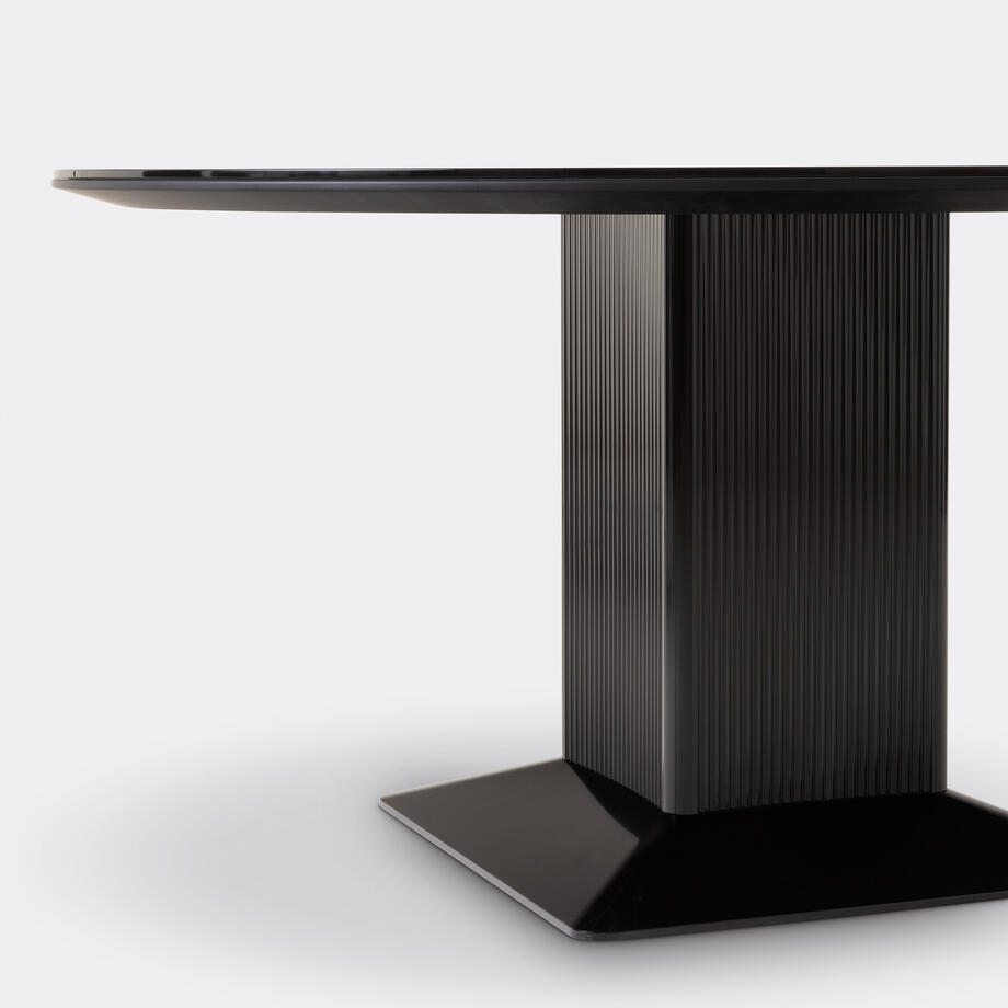 Obsidian Dining Table, Piano Black