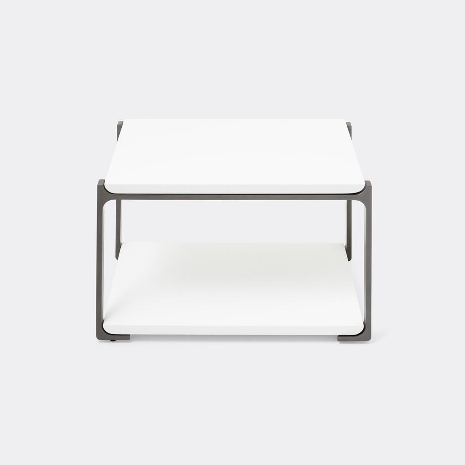 Plankton Rectangular Side Table, Pure White, Oyster