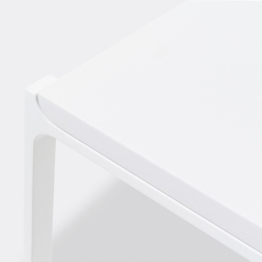 Plankton Rectangular Side Table, Pure White, Pearl