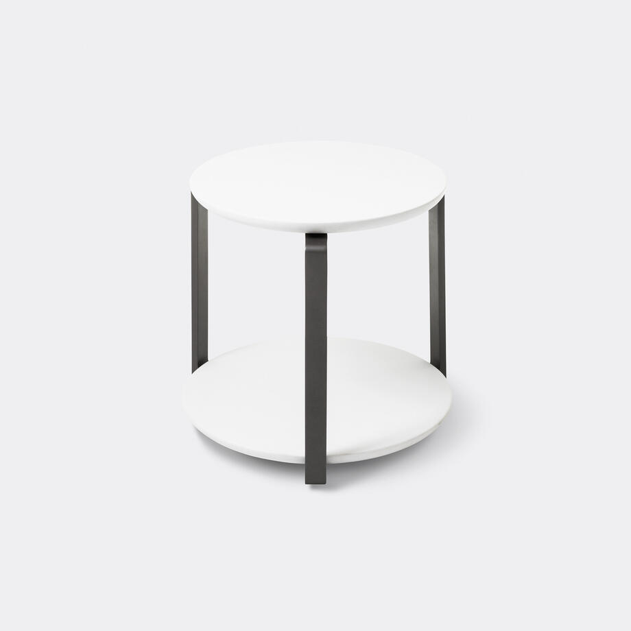Plankton Round Side Table, Size 1, Pure White, Basalt