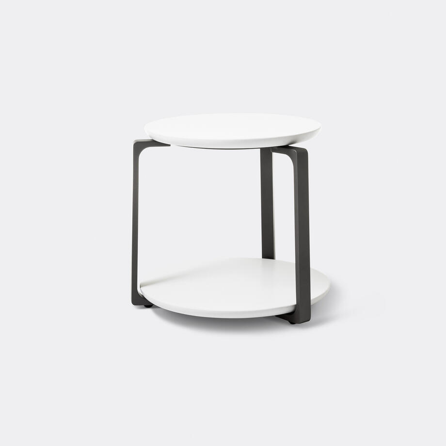 Plankton Round Side Table, Size 1, Pure White, Basalt