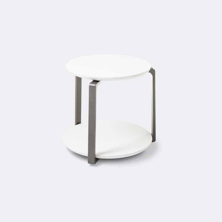 Plankton Round Side Table, Size 1, Pure White, Oyster