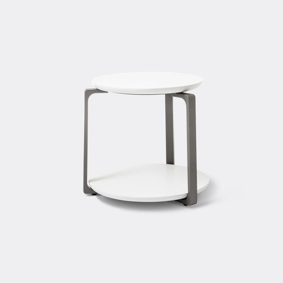 Plankton Round Side Table, Size 1, Pure White, Oyster