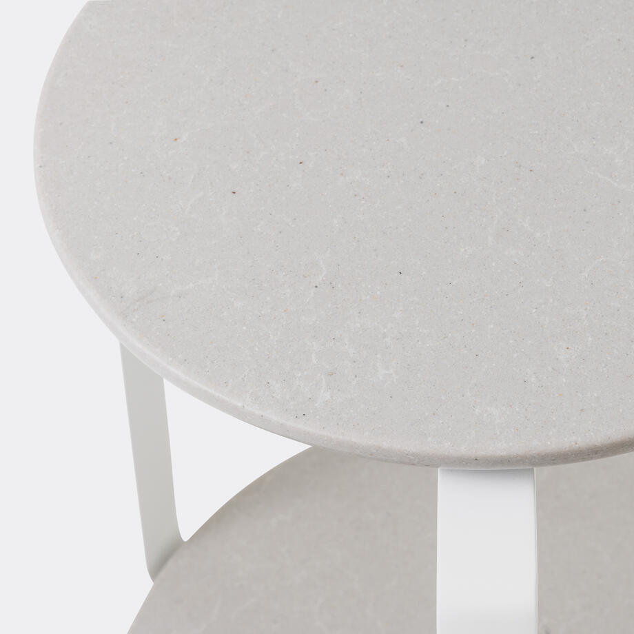Plankton Round Side Table, Size 2, Belgium Fog, Pearl
