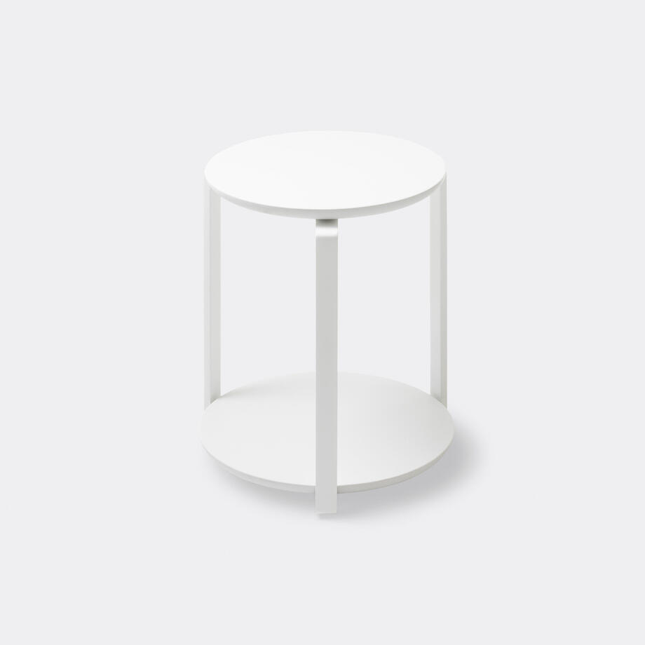 Plankton Round Side Table, Size 2, Pure White, Pearl