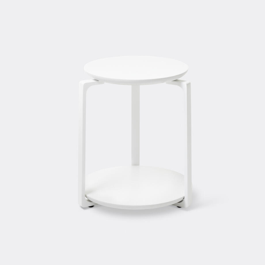 Plankton Round Side Table, Size 2, Pure White, Pearl