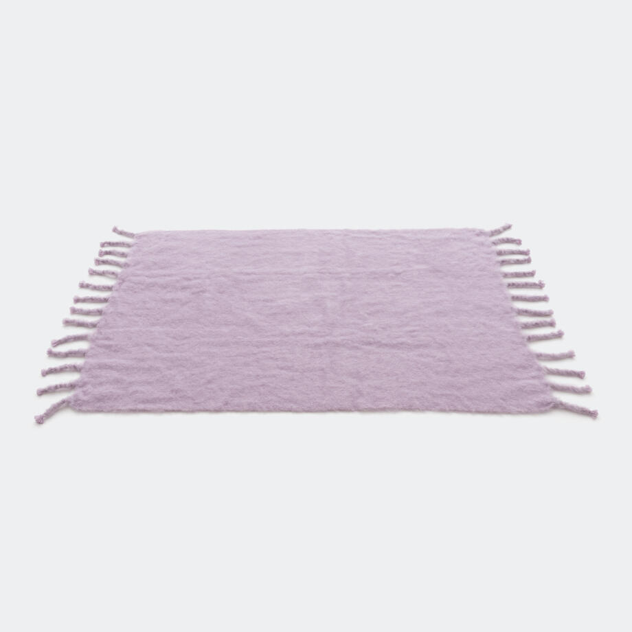 Mohair Throw with Tassels, Orchid