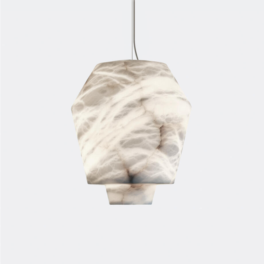 Alix 24 Pendant, Matte White Canopy, Stainless Steel Wire Rope