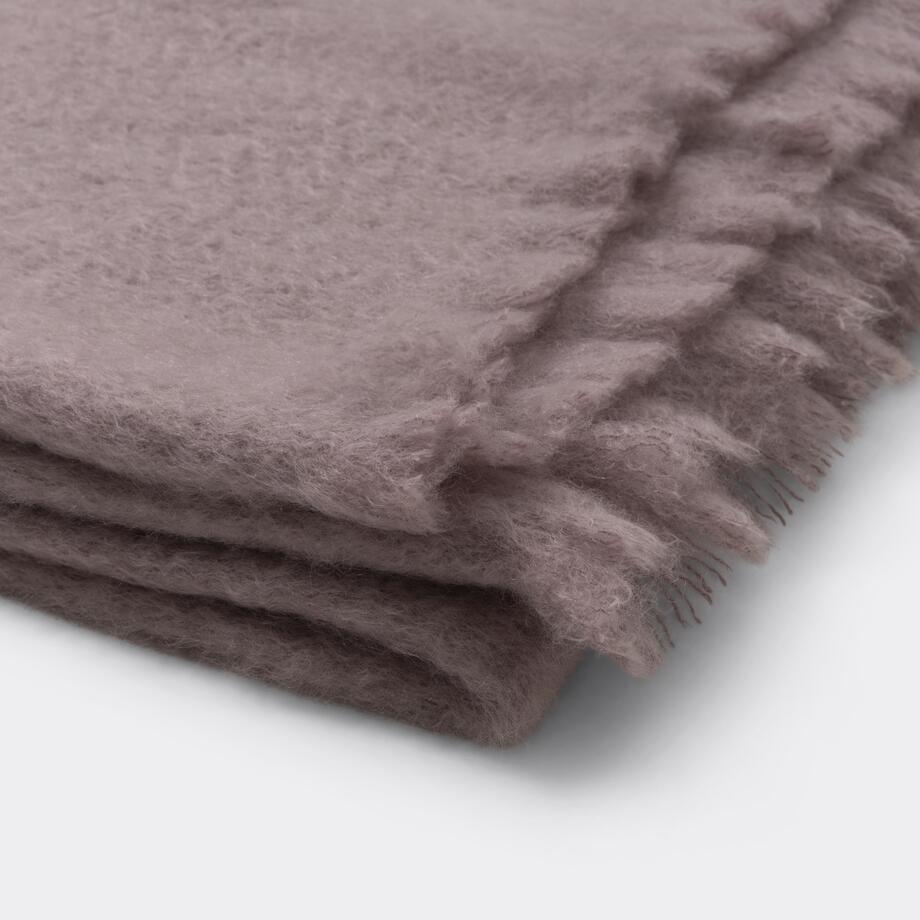 Mohair and Wool Throw, Rose