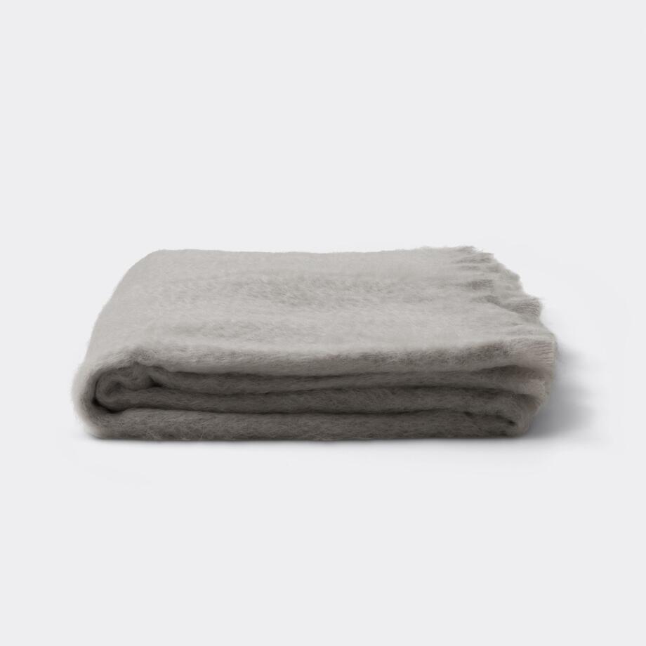 Mohair and Wool Throw, Stone