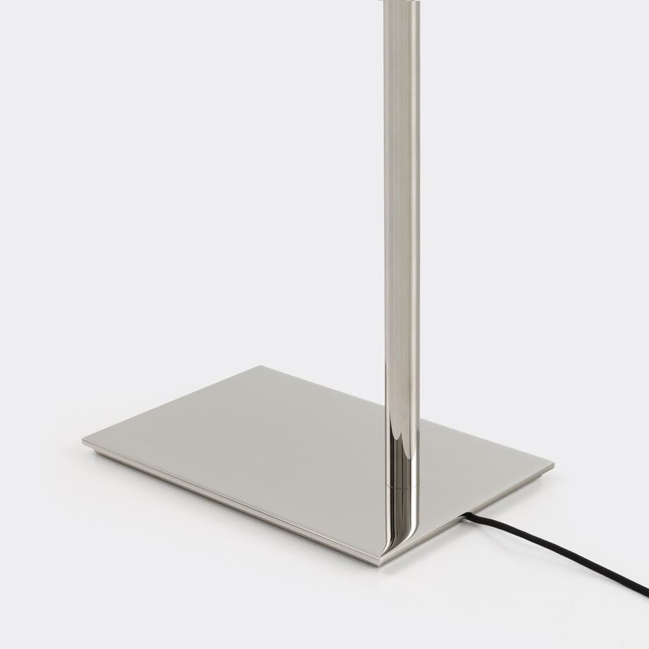Signature Swing Arm Floor Lamp, Polished Nickel, Aquarelle Shade