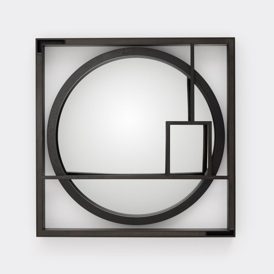 Convex Mirror, Version C, Walnut Black Magic