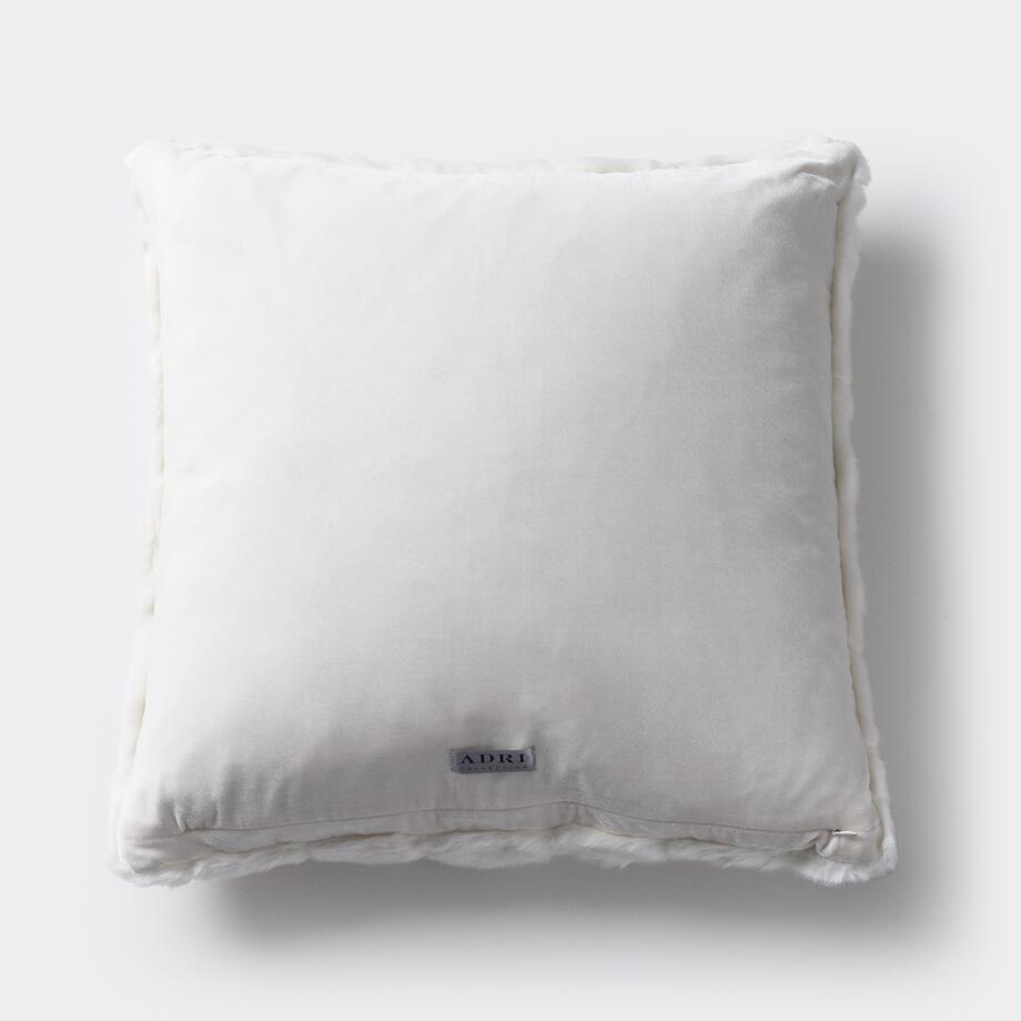 Faux Pleated Pillow, 22x22, White Winter Mink