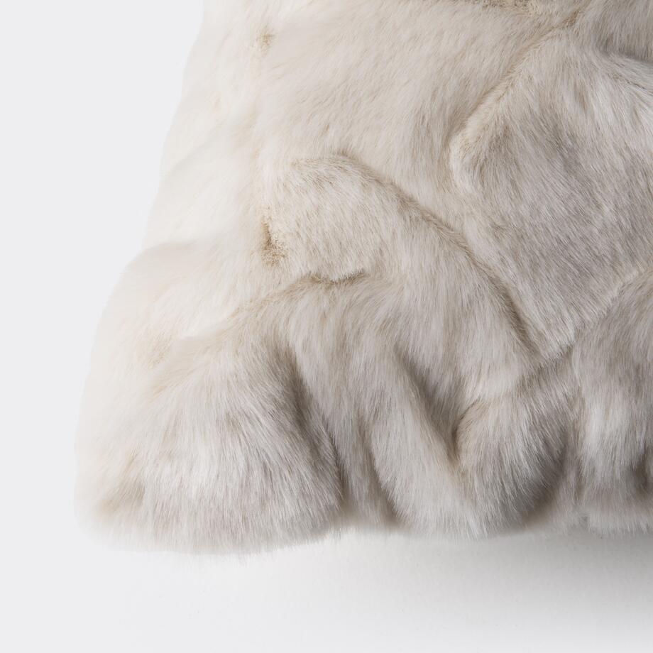 Faux Pleated Pillow, 22x22, White Arctic Fox