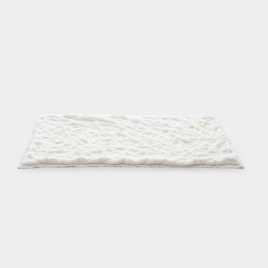 Faux Pleated Throw, 38x78, White Winter Mink