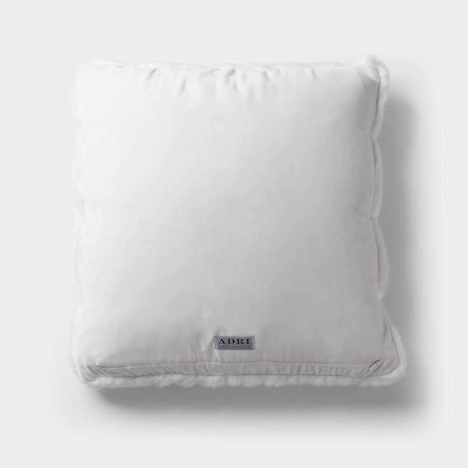 Faux Ruched Pillow, 20x20, White Winter Mink