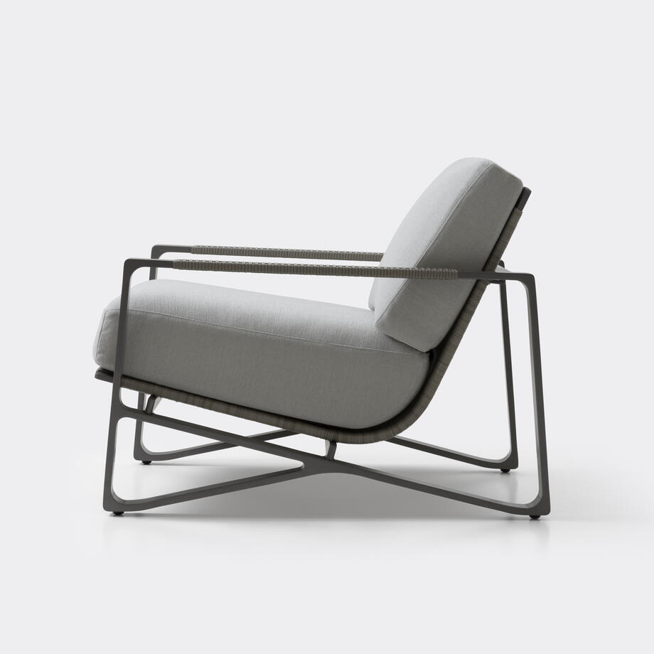 Omura Lounge Chair, Oyster, Soft Canvas, Spring Snow