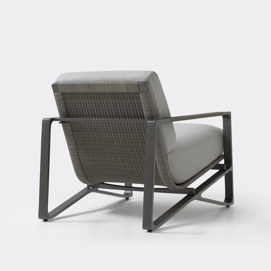 Omura Lounge Chair, Oyster, Soft Canvas, Spring Snow