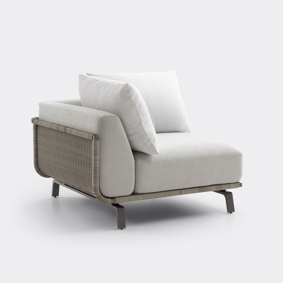 Tortuga Sectional, LAF, Oyster, Soft Canvas, Spring Snow