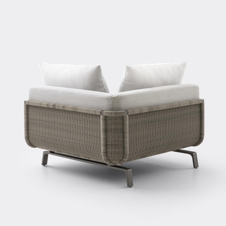 Tortuga Sectional, Corner, Oyster, Soft Canvas, Spring Snow