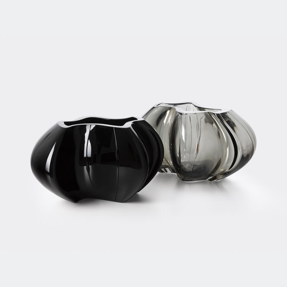 Persephone Vase, Black and Iridescent Smoke