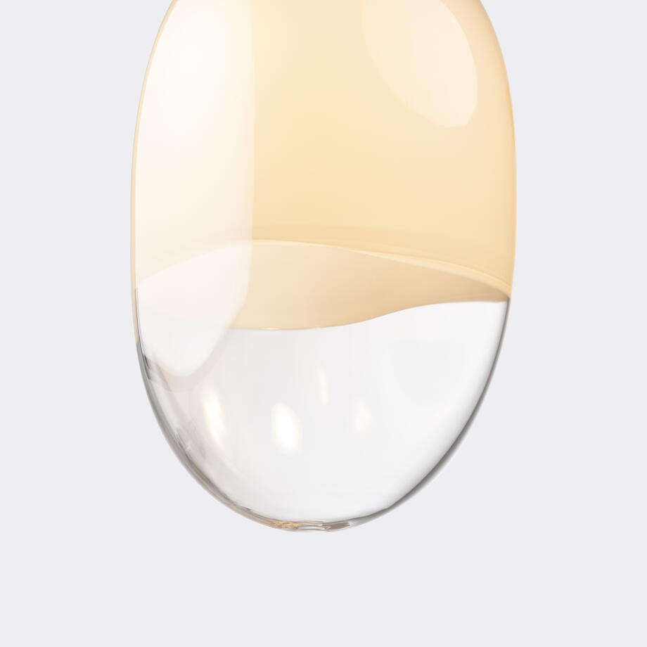 Petite Pilule Pendant, Blanc Lacquer, Opal White Clear Glass