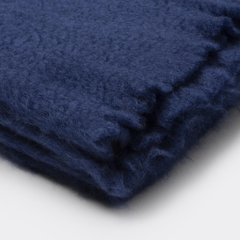 Mohair and Wool Throw, Navy
