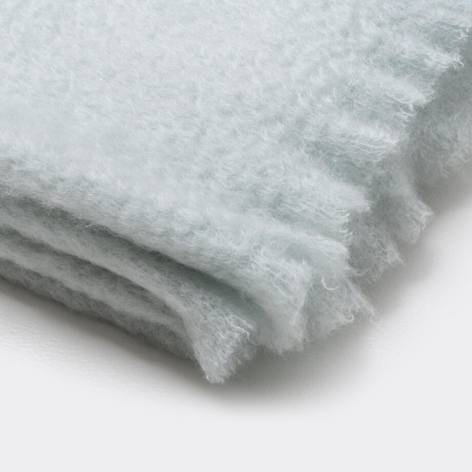 Mohair and Wool Throw, Arctic Blue