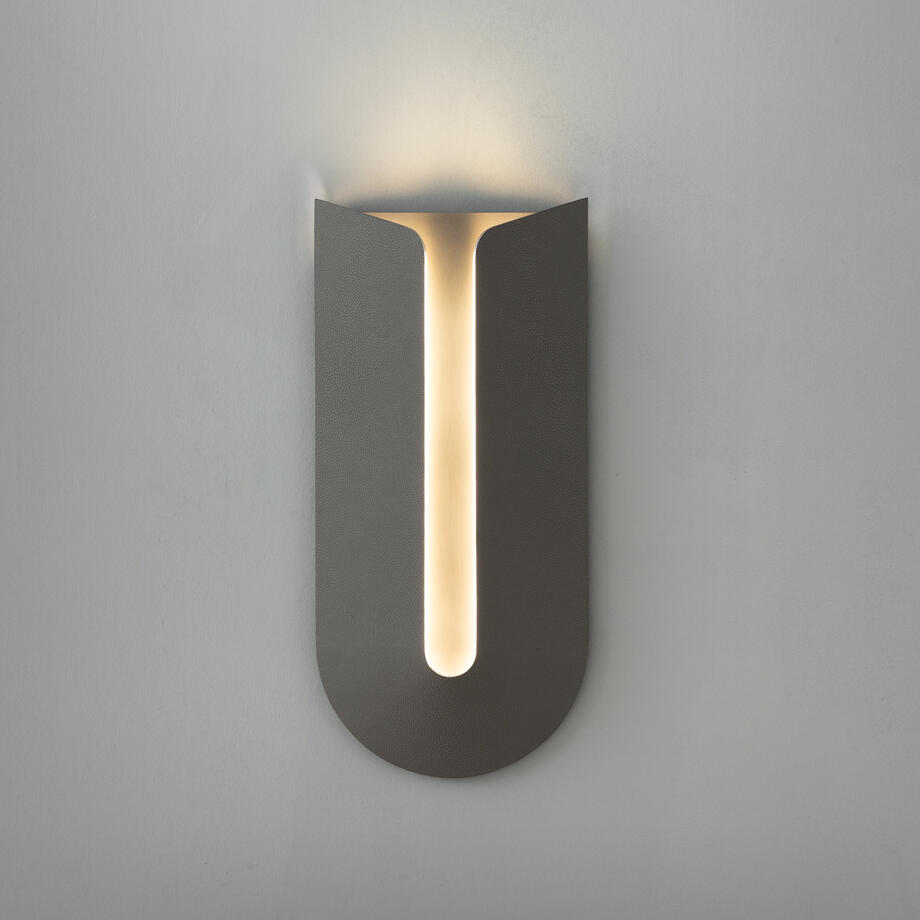 Cove Sconce, Jellyfish Stingray Leather and Silver Smoke Int.