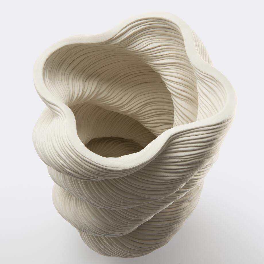 Coiled Vase, White Porcelain Stiletto