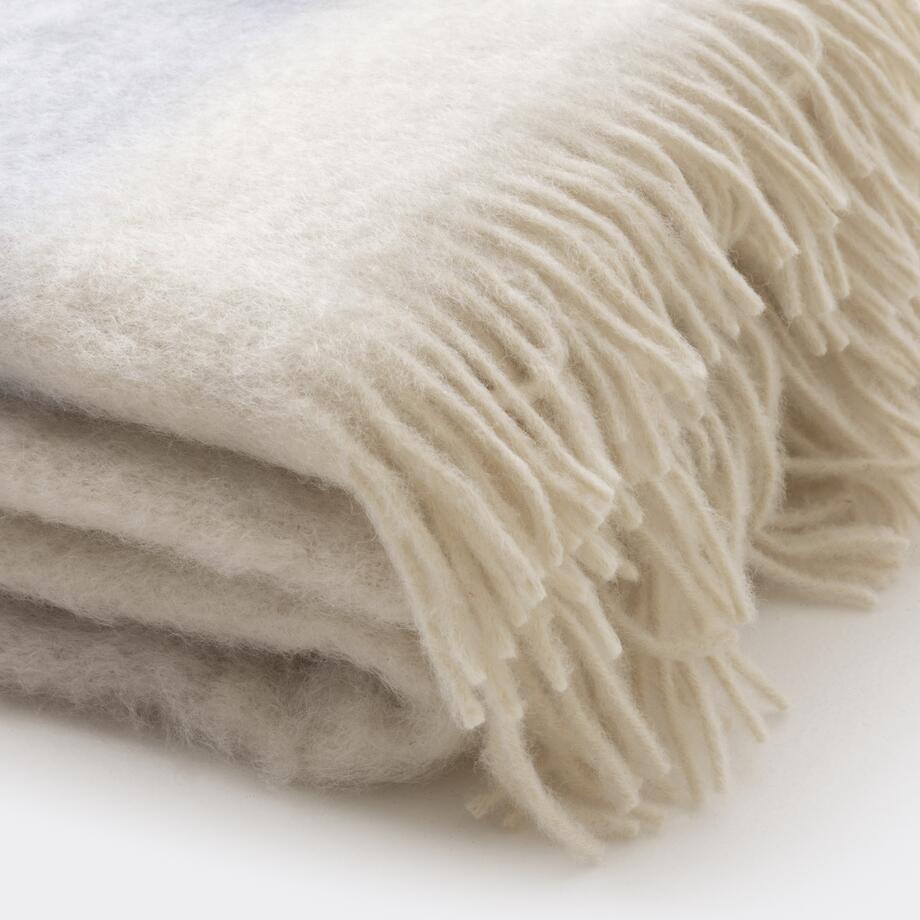 Mohair And Wool Striped Throw, Dusk
