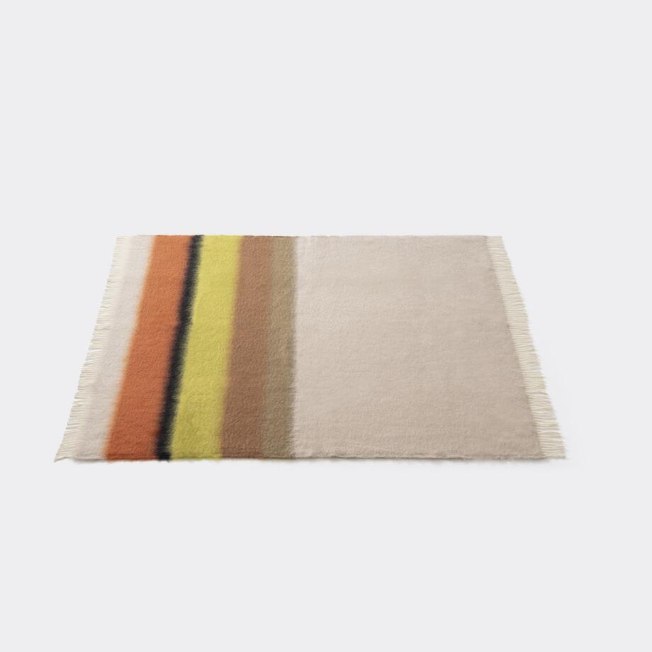 Mohair And Wool Striped Throw, Autumn